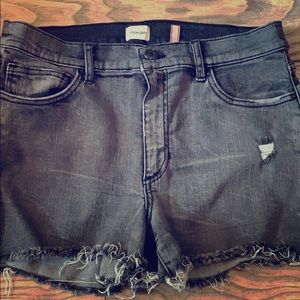 Sneak Peak Graywash Dark Distressed Jean Shorts